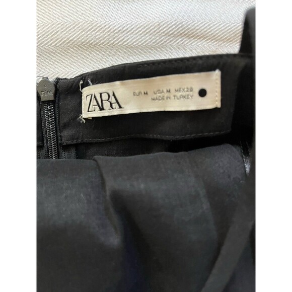 Zara‎ Draped Linen Blend Mini Dress Black, Backless, SZ M Excellent Condition - Picture 8 of 12